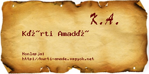 Kürti Amadé névjegykártya